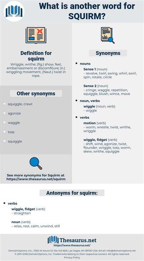 synonym squirm|squirmed antonym.